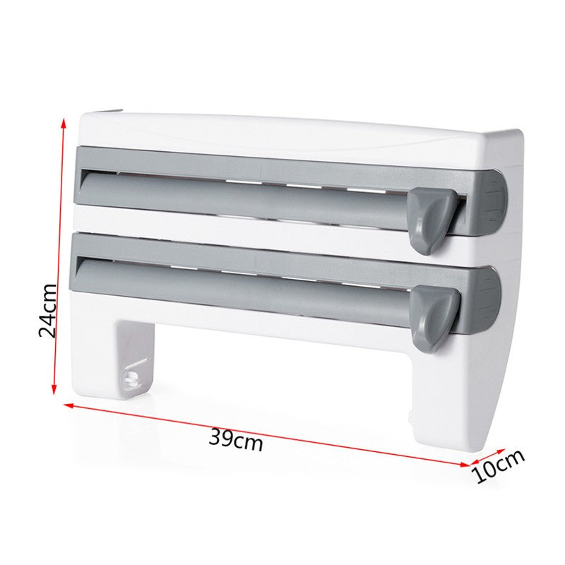 Multifunction Kitchen 4n1 Film, Foil and Paper Towel Storage Rack