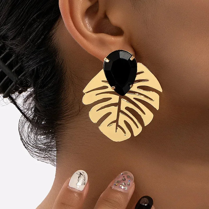 Leafita Vintage Acrylic Metal Earrings - House of Modoe