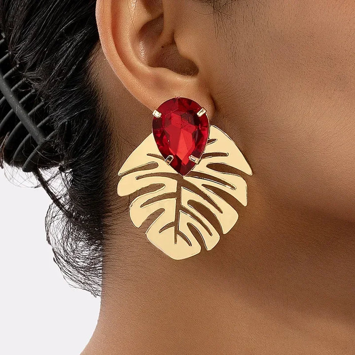 Leafita Vintage Acrylic Metal Earrings - House of Modoe