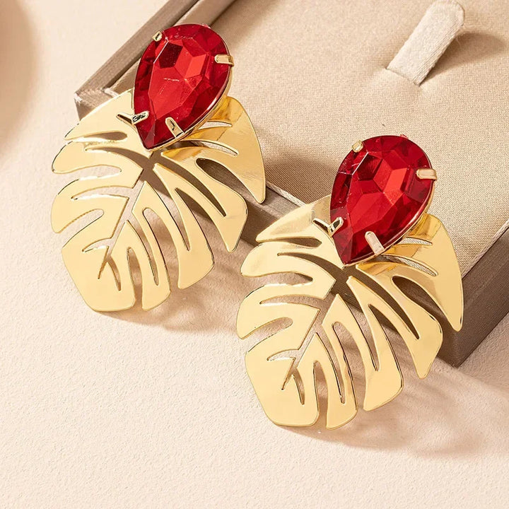 Leafita Vintage Acrylic Metal Earrings - House of Modoe